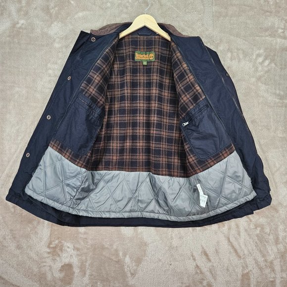 Timberland Waterproof Collared Jacket Coat Full Zip Pocket Navy Blue Mens Size M - Picture 3 of 10